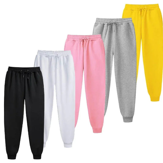 Sporty Casual Unisex Jogger Pants - Mid Rise Fleece Comfort