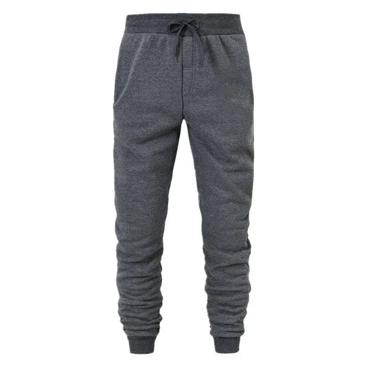 Sporty Casual Men Jogger Pants - Mid Rise Elastic Waist
