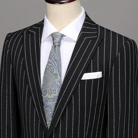 Deal Striker Pinstripes Three Piece Suit - Three Piece Suit - LeStyleParfait