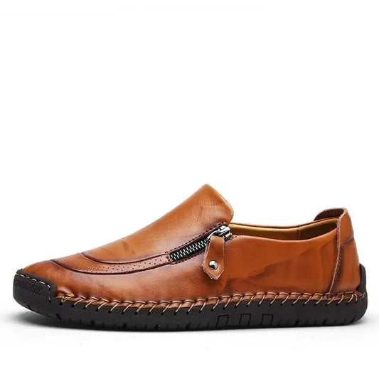 Falcon - Casual Leather Slip-On Shoes - Loafer Shoes - LeStyleParfait