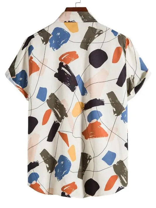 Graffiti Slim Fit Men Shirt - Short Sleeve Shirt - LeStyleParfait
