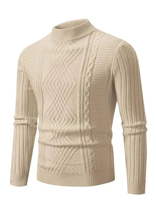 Jacquard Knitted Cashmere Men Pullover Sweater - Pullover Sweater - LeStyleParfait