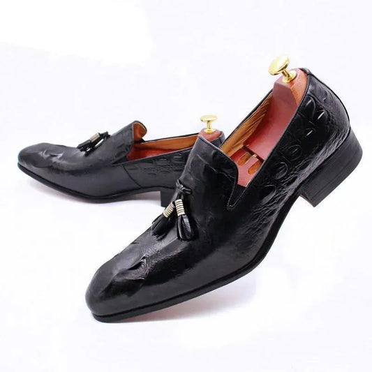 Luxury Leather Loafer Shoes With Tassels - Loafer Shoes - LeStyleParfait