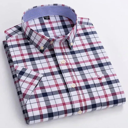 Men’s Big Check Short Sleeve Shirt - Check Shirt - LeStyleParfait