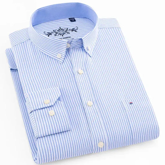 Men's Striped Oxford Shirt - Striped Shirt - LeStyleParfait