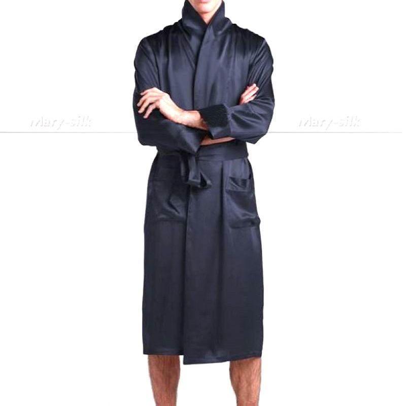 Mens Nightgown Silk Satin Men's Sleepwear - Sleepwear - LeStyleParfait Kenya