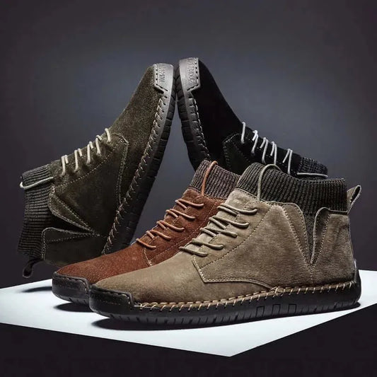 Oberon - Casual Leather Ankle Boots - Boots - LeStyleParfait