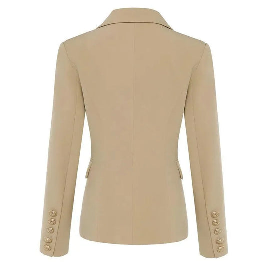 On Duty Khaki Blazer Women - Casual - Plain-Solid - Double-Breasted Blazer - LeStyleParfait