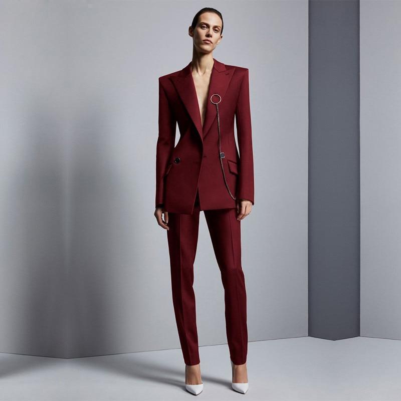 Red Formal Pantsuit for Women, Red Pants Suit for Office, Business Suit  Womens, Red Blazer Trouser Suit for Women -  Finland