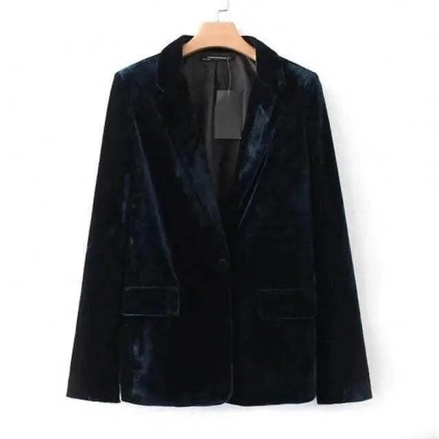 1-Button Velvet Blazer Women - Suit Jacket - Velvet Blazer - LeStyleParfait