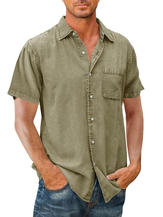1-Pocket Casual Denim Shirt For Men - Denim Shirt - LeStyleParfait Kenya
