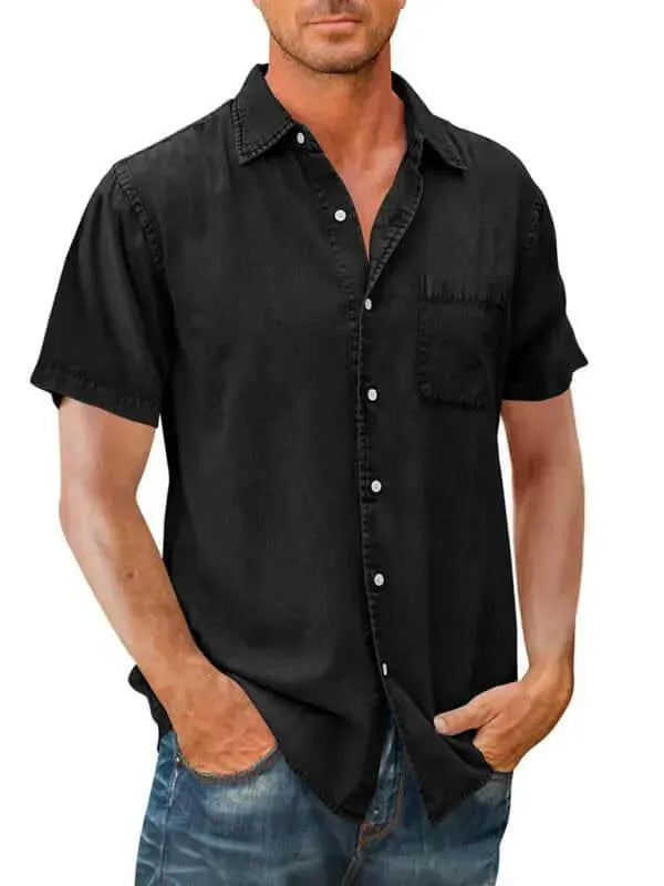 1-Pocket Casual Denim Shirt For Men - Denim Shirt - LeStyleParfait