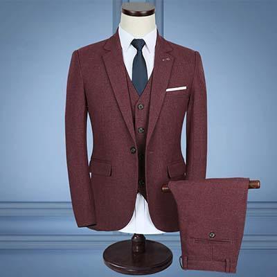3-Piece Men's Suits Slim Fit 1-Button Suits Grey - Suit - LeStyleParfait Kenya