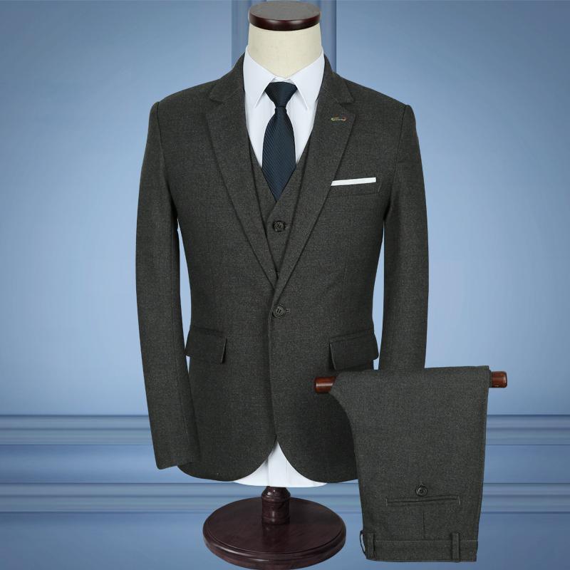 3-Piece Men's Suits Slim Fit 1-Button Suits Grey - Suit - LeStyleParfait Kenya
