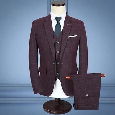 3-Piece Men's Suits Slim Fit 1-Button Suits Striped - Suit - LeStyleParfait Kenya