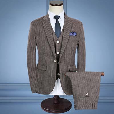 3-Piece Striped Suits Men's Suits Slim Fit 1-Button Suits - Suit - LeStyleParfait Kenya