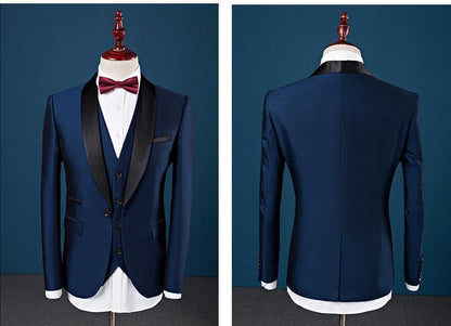 3-Piece Suit Men's Wedding Suits Shawl Collar Slim Fit Suit - Suit - LeStyleParfait Kenya
