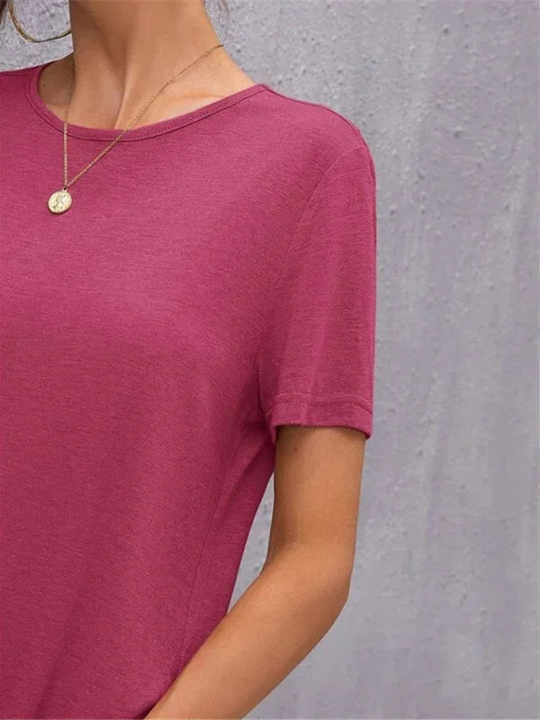 Casual Pink Cotton Shift Midi Dress