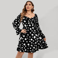 Casual Polka Dot V-Neck Dress