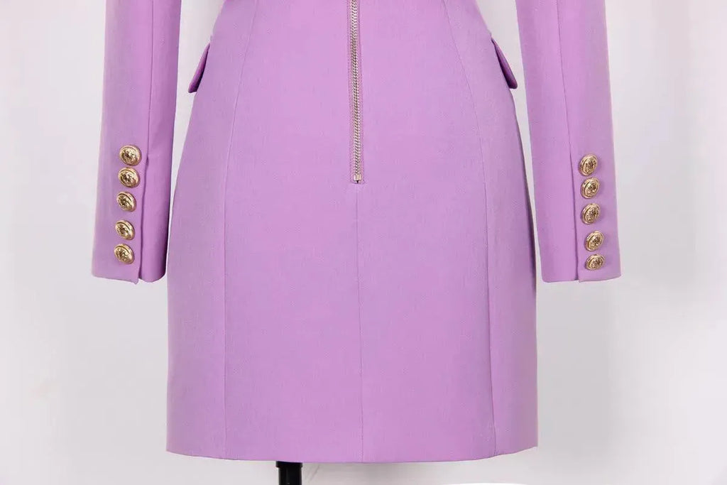 Chic Double-Breasted Blazer Women - Formal-Business - Plain-Solid