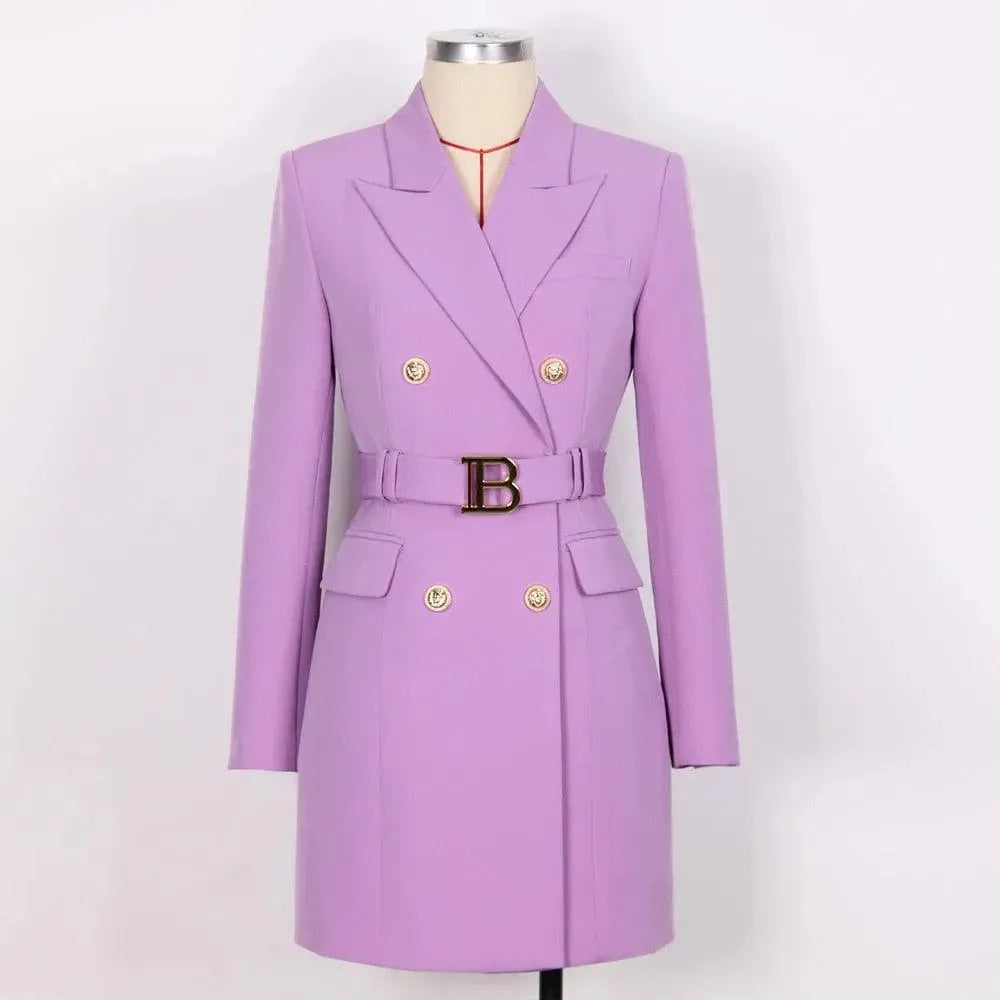 Chic Double-Breasted Blazer Women - Formal-Business - Plain-Solid