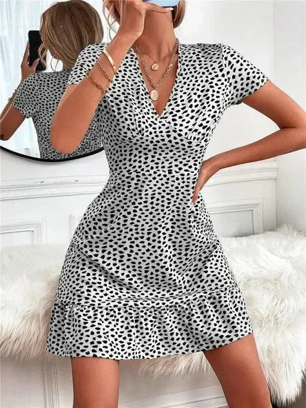 Chic Geometric Cotton Mini Dress