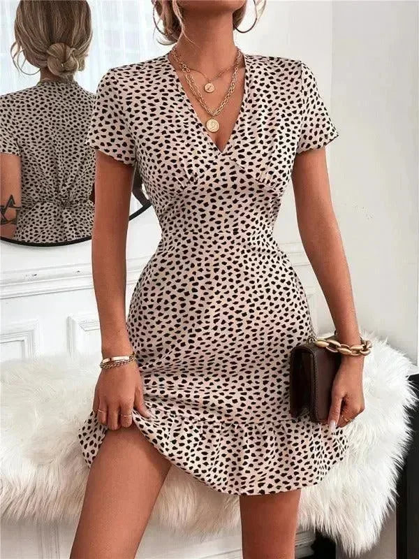 Chic Geometric Cotton Mini Dress