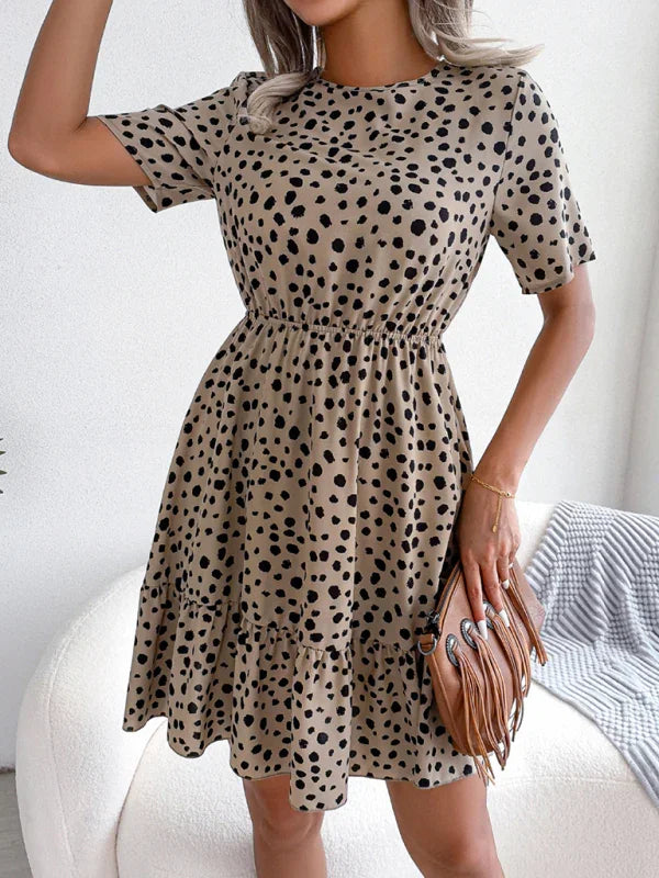Chic Polka Dot Cotton Mini Dress