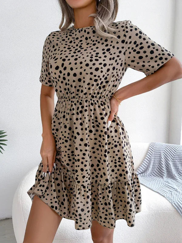 Chic Polka Dot Cotton Mini Dress