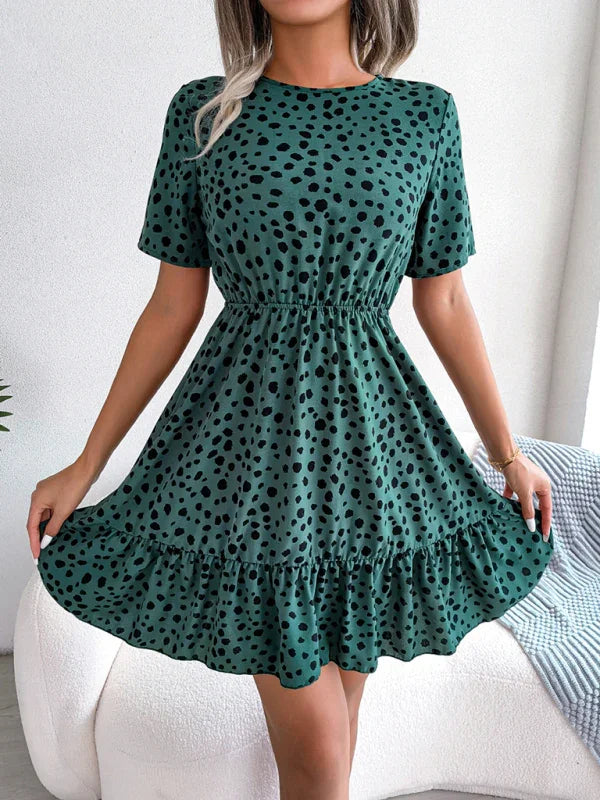 Chic Polka Dot Cotton Mini Dress