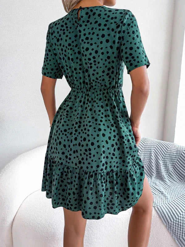 Chic Polka Dot Cotton Mini Dress