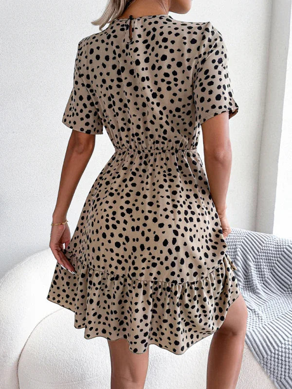 Chic Polka Dot Cotton Mini Dress