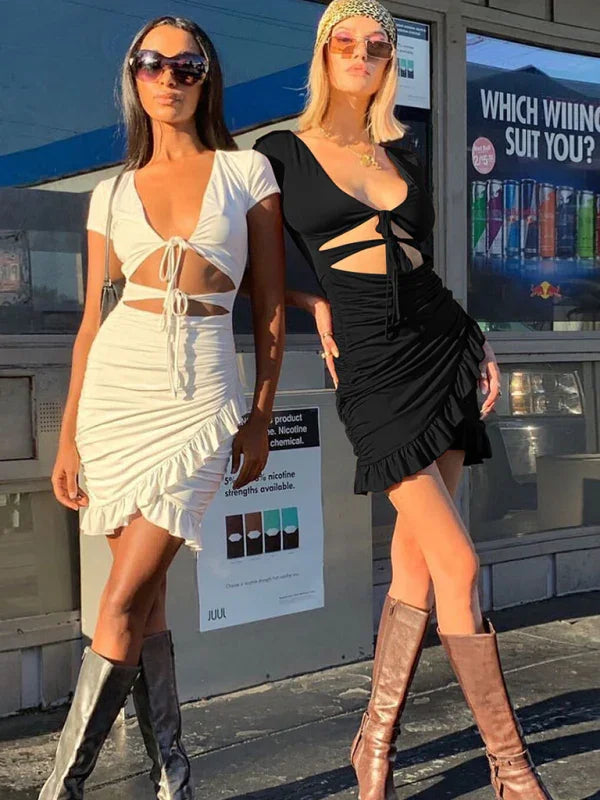 Chic Ruched Bodycon Mini Dress