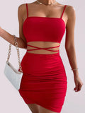 Chic Ruched Square Neck Mini Dress