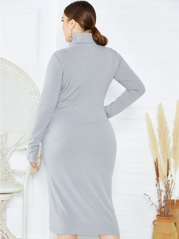 Cozy Turtleneck Knit Midi Dress