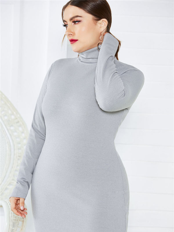 Cozy Turtleneck Knit Midi Dress