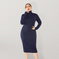 Cozy Turtleneck Knit Midi Dress