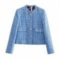 Cropped Tweed Jacket Blazer for Women