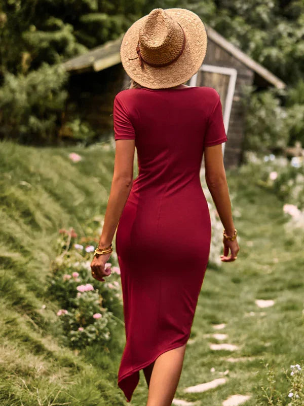 Elegant Bodycon Midi Evening Dress
