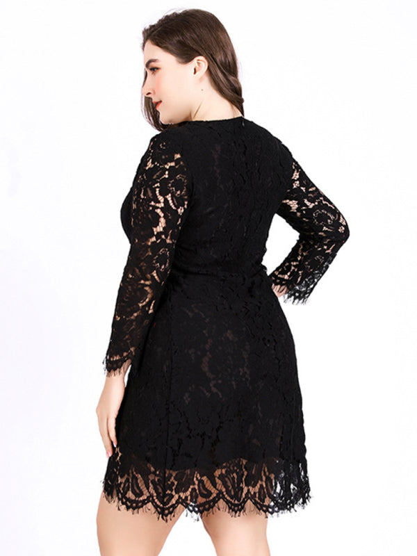 Elegant Lace Cocktail Mini Dress
