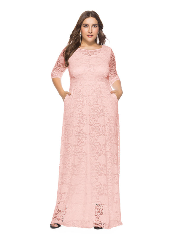 Elegant Lace Evening Maxi Dress