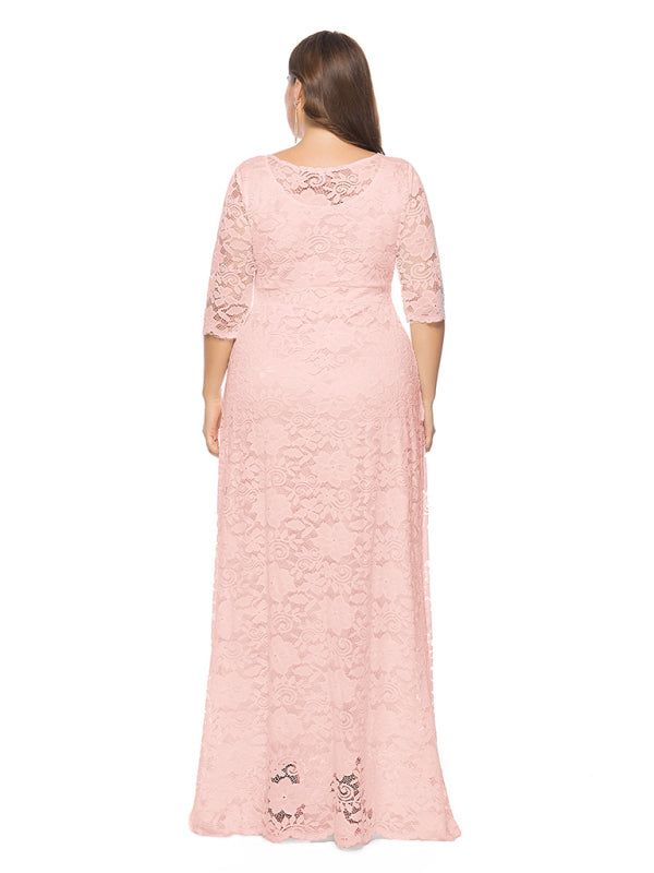 Elegant Lace Evening Maxi Dress