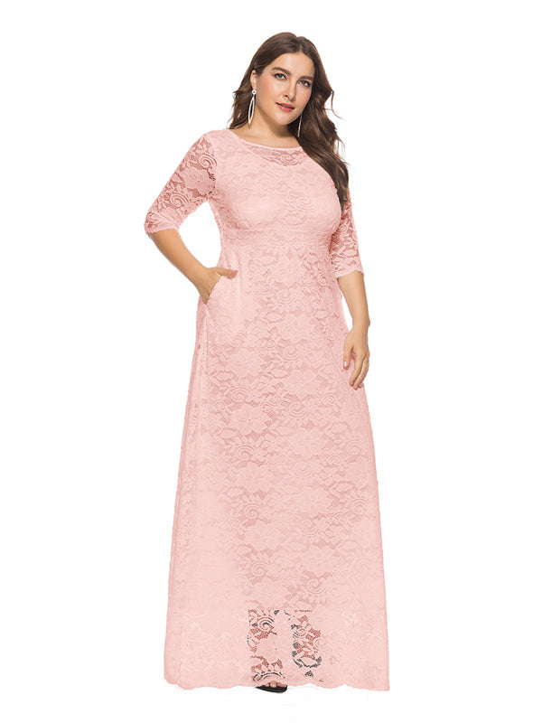 Elegant Lace Evening Maxi Dress