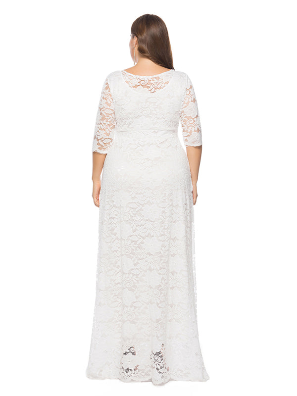 Elegant Lace Evening Maxi Dress