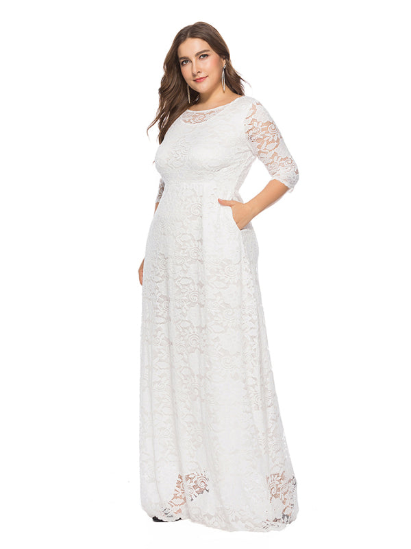 Elegant Lace Evening Maxi Dress