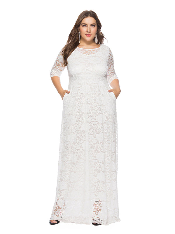Elegant Lace Evening Maxi Dress