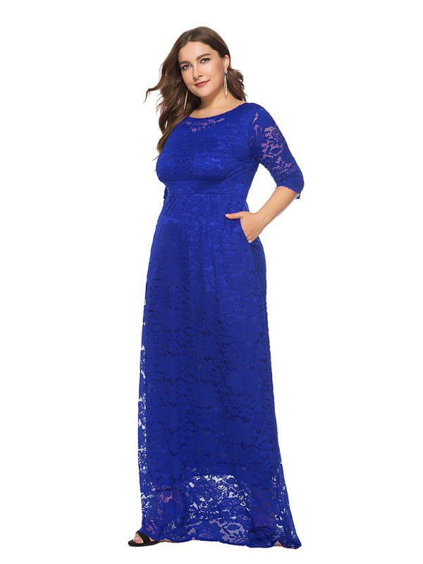 Elegant Lace Evening Maxi Dress