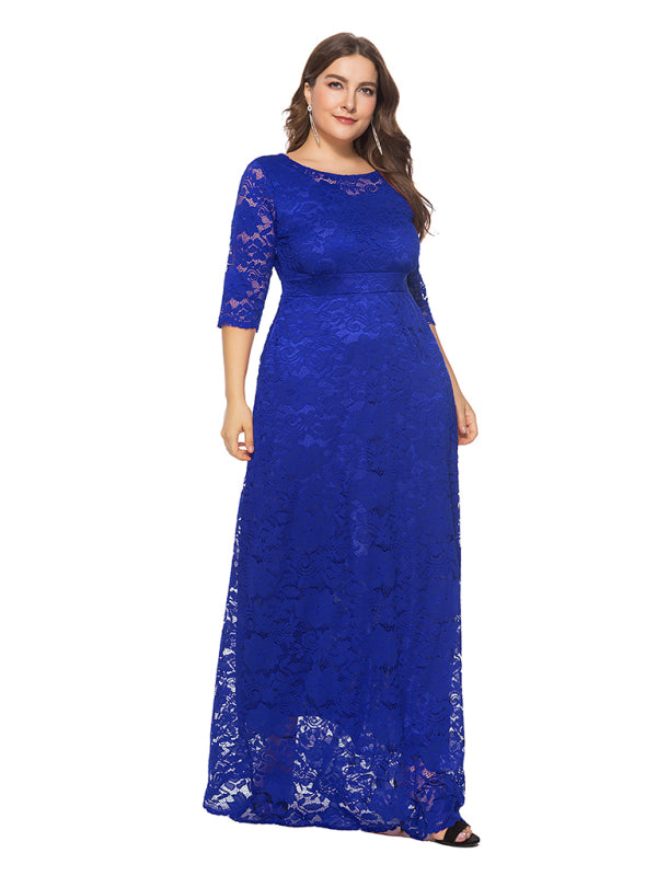 Elegant Lace Evening Maxi Dress