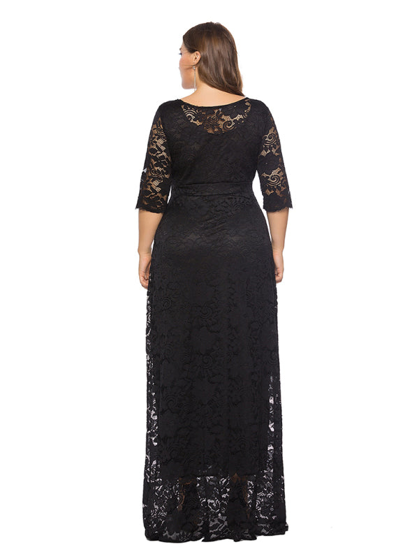 Elegant Lace Evening Maxi Dress