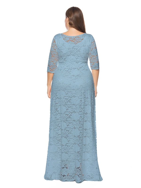 Elegant Lace Evening Maxi Dress